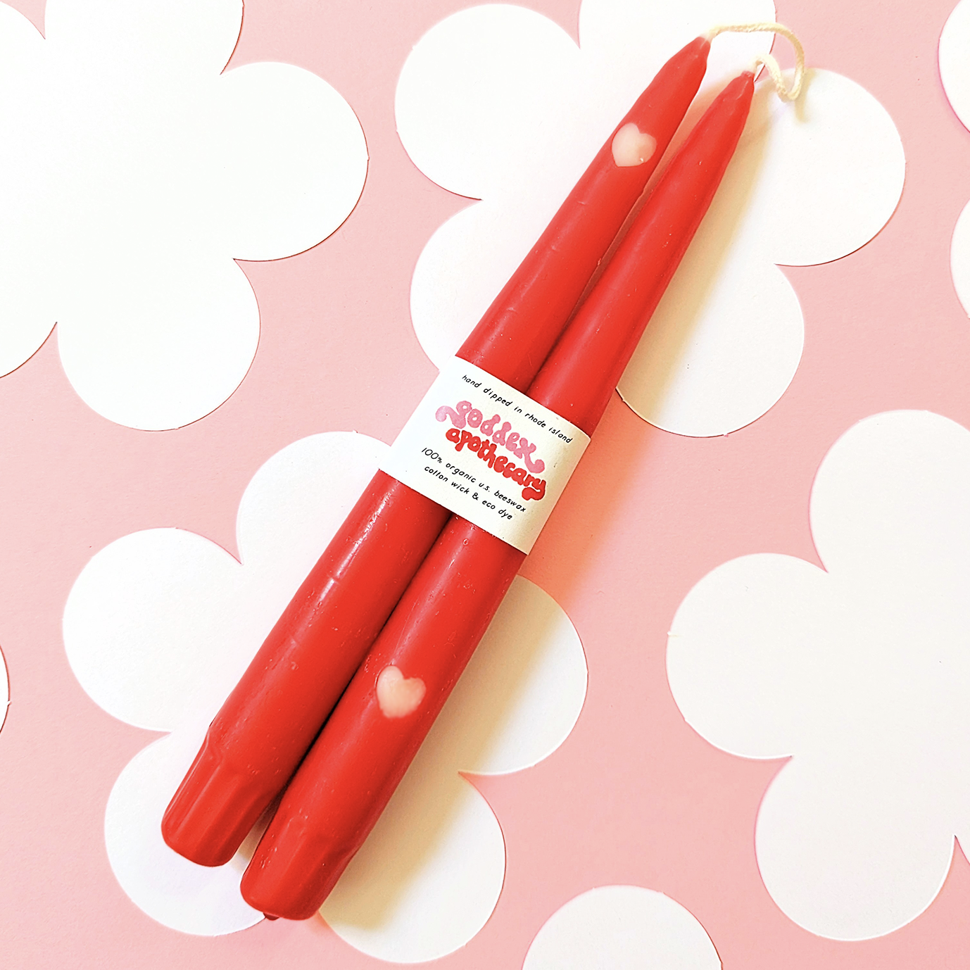 Heart Beeswax 9" Taper Candle
