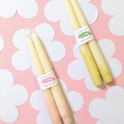 Wavey Beeswax 9" Taper Candle
