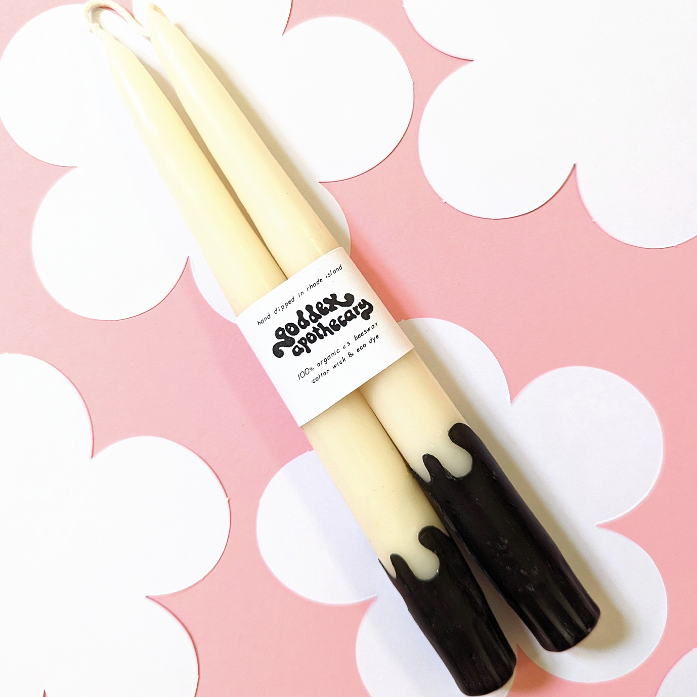 Wavey Beeswax 9" Taper Candle