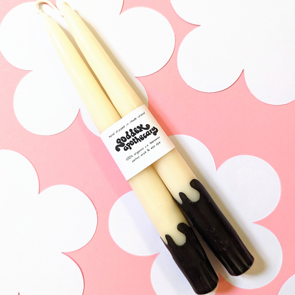 Wavey Beeswax 9" Taper Candle