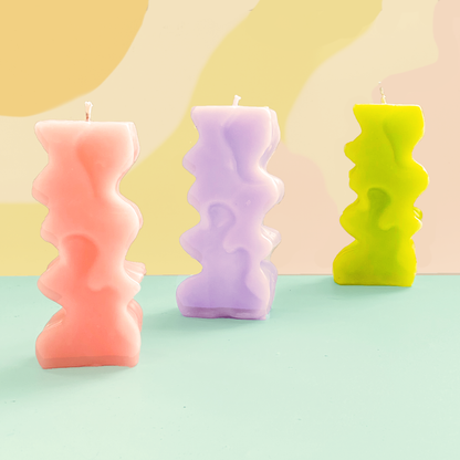 Lava Lamp Hand Sculpted Beeswax Pillar Candle I