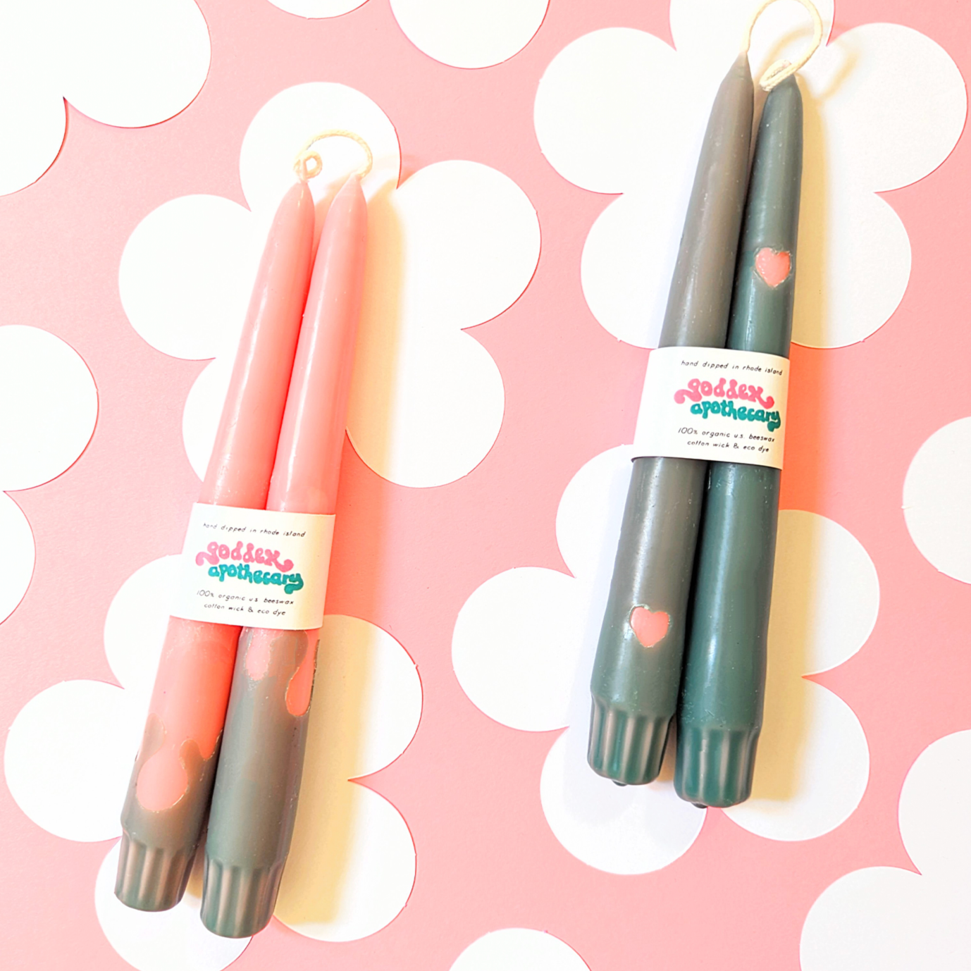 Wavey Beeswax 9" Taper Candle