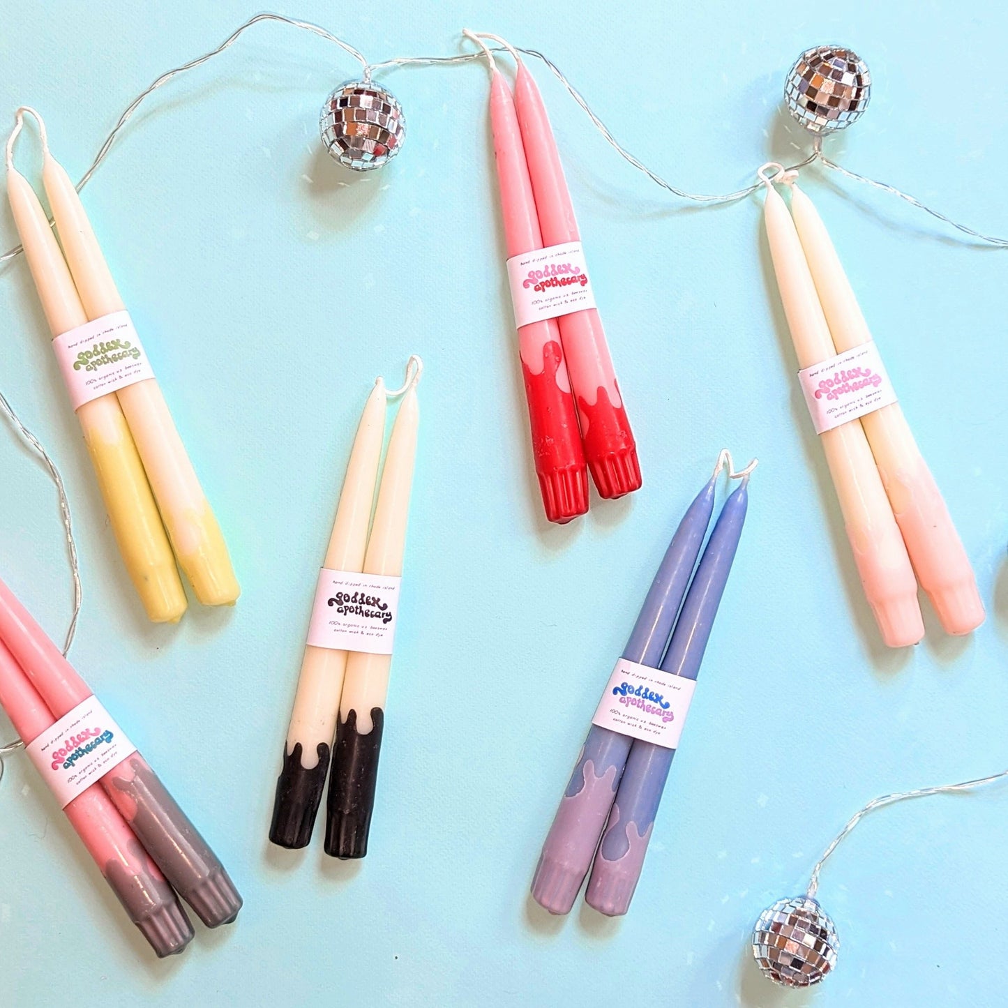 Wavey Beeswax 9" Taper Candle